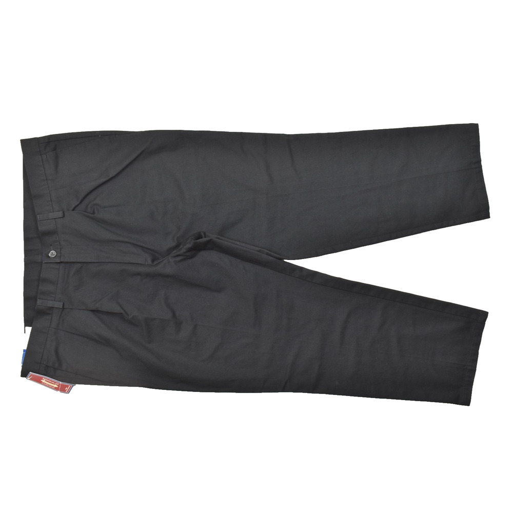 Dockers Original Khaki Mens 42x30 Black Pleated Classic Fit Cotton Pants Irregul